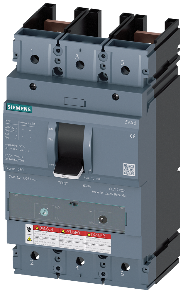 3VA5340-5EC61-0AA0 | Siemens 2-Pole 400A 480V 35kA Molded Case Circuit Breaker