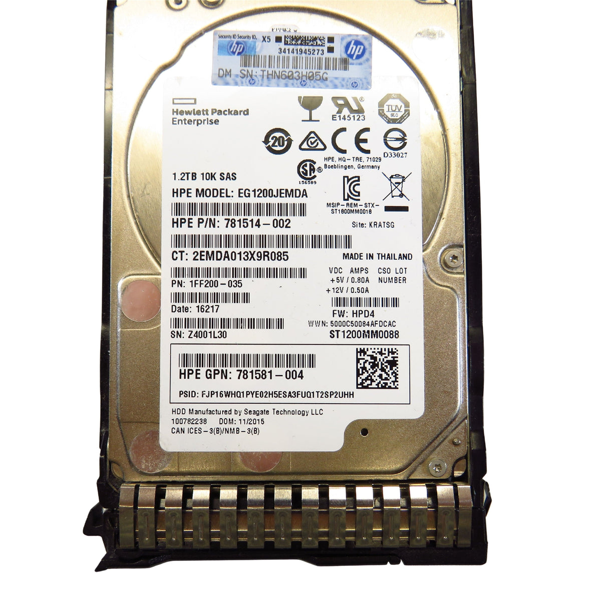 HP 872737-001 1.2TB 10K RPM 2.5" SAS 12Gbps DS HDD Hard Drive (Refurbished)