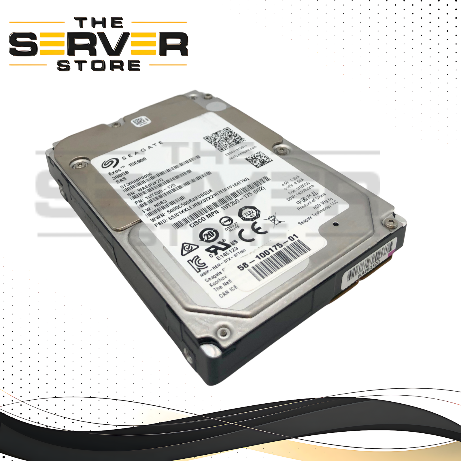 Seagate Exos 15E900 300GB 15K SAS 12Gb/s 2.5" Ent HDD 1UT200-175 ST300MP0006