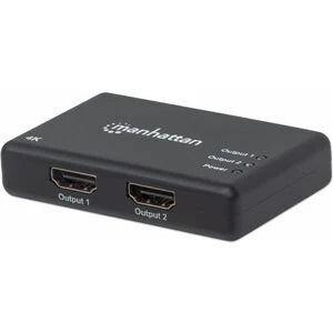 HDMI Splitter 2-Port , 4K@30Hz, Displays output from x1 HDMI source to x2 HD displays (same output to both displays), AC Powered (cable 0.9m), Black, Three Year Warranty