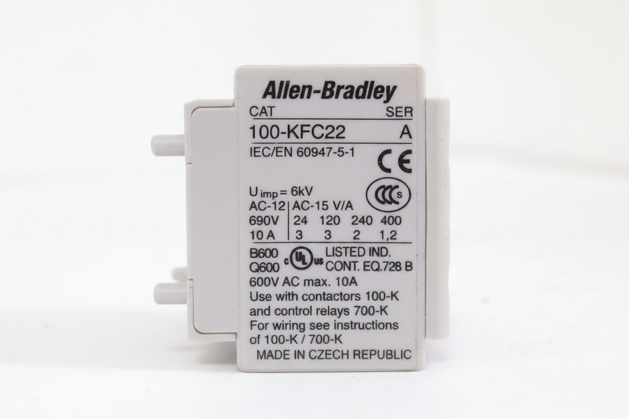 Allen-Bradley 100-KFC22 Front-Mount Auxiliary Contact 2NO 2NC