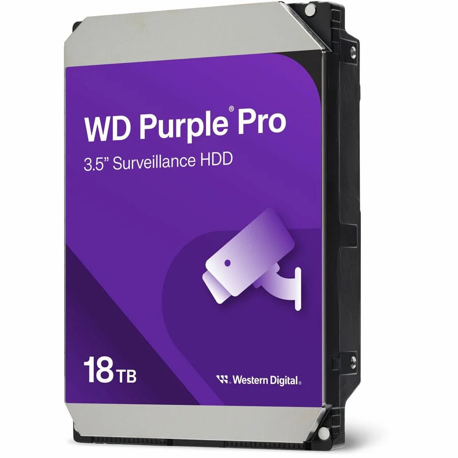 Western Digital Purple Pro WD181PURP 18 TB Hard Drive - 3.5" Internal - SATA (SATA/600) - Conventional Magnetic Recording (CMR) Method