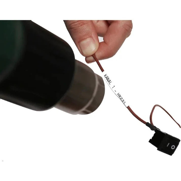 Brother HSe-261E Black on White Heat Shrink Tube Tape, 31 mm (1.22 in.)