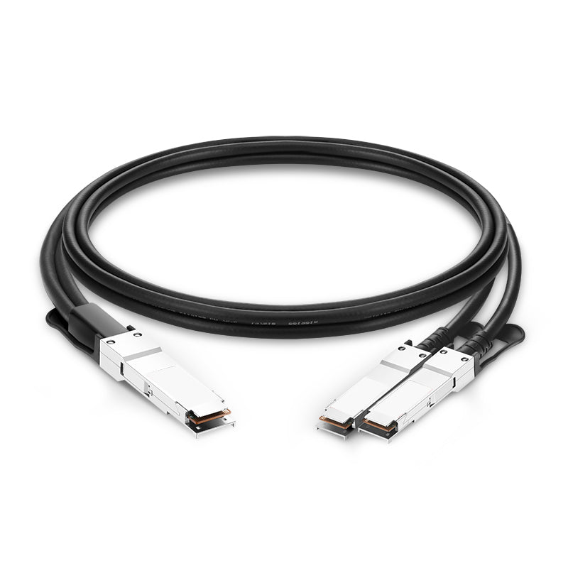NSComm 400G PAM4 QSFP-DD to 2x200G QSFP56 Direct Attach PVC Copper Cable, up to 3m