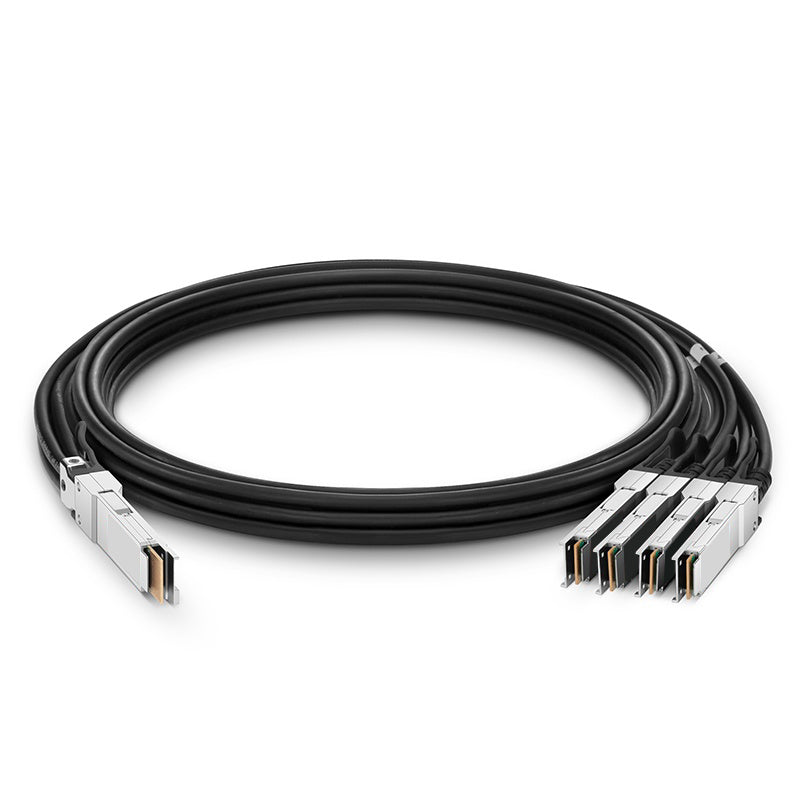 NSComm 400G PAM4 QSFP-DD to 4x100G QSFP56 Direct Attach PVC Copper Cable, up to 3m