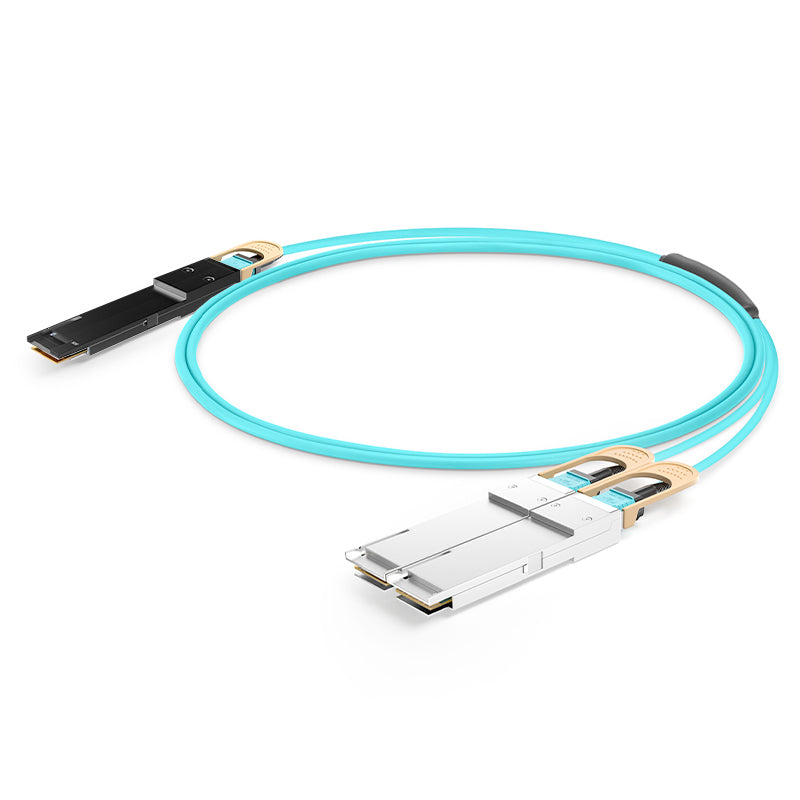 NSComm 400G QSFP56-DD to 2x200G QSFP56 Active Optical Cable, OM3 Multimode, up to 30m