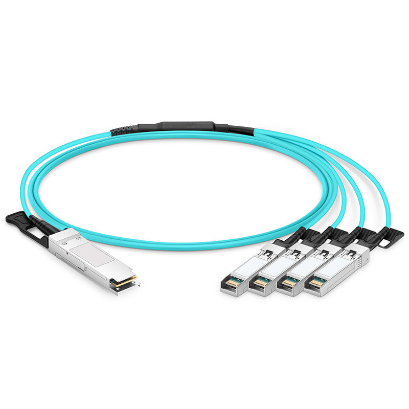 NSComm 40G QSFP+ to 4x10G SFP+ Active Optical Cable, OM3 Multimode, up to 30m