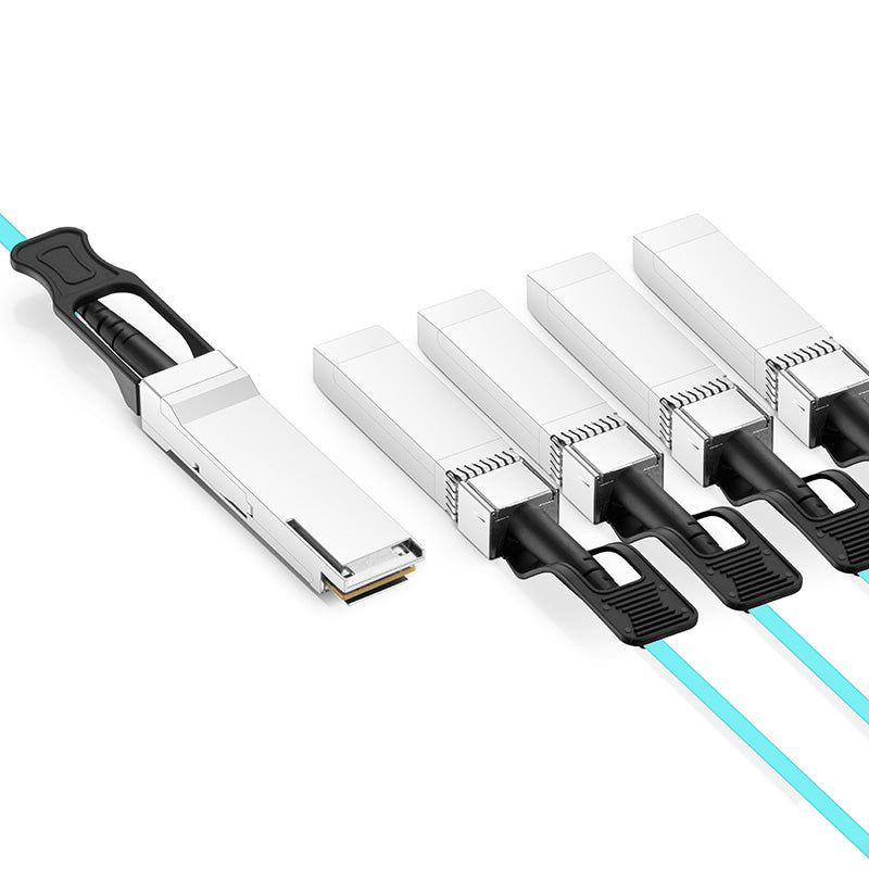 NSComm 40G QSFP+ to 4x10G SFP+ Active Optical Cable, OM3 Multimode, up to 30m