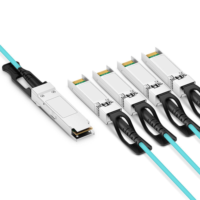 NSComm 40G QSFP+ to 4x10G SFP+ Active Optical Cable, OM3 Multimode, up to 30m