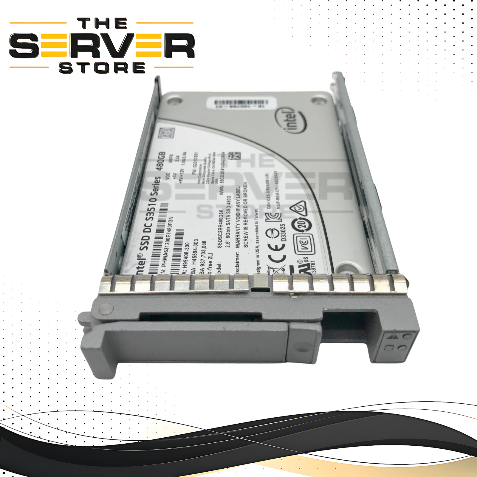 Cisco Intel DC S3510 480GB SATA 6Gb/s 2.5-inch SFF Enterprise Solid State Drive (SSD) in Caddy. Cisco P/N: 16-100755-01.