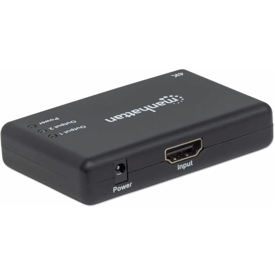 HDMI Splitter 2-Port , 4K@30Hz, Displays output from x1 HDMI source to x2 HD displays (same output to both displays), AC Powered (cable 0.9m), Black, Three Year Warranty