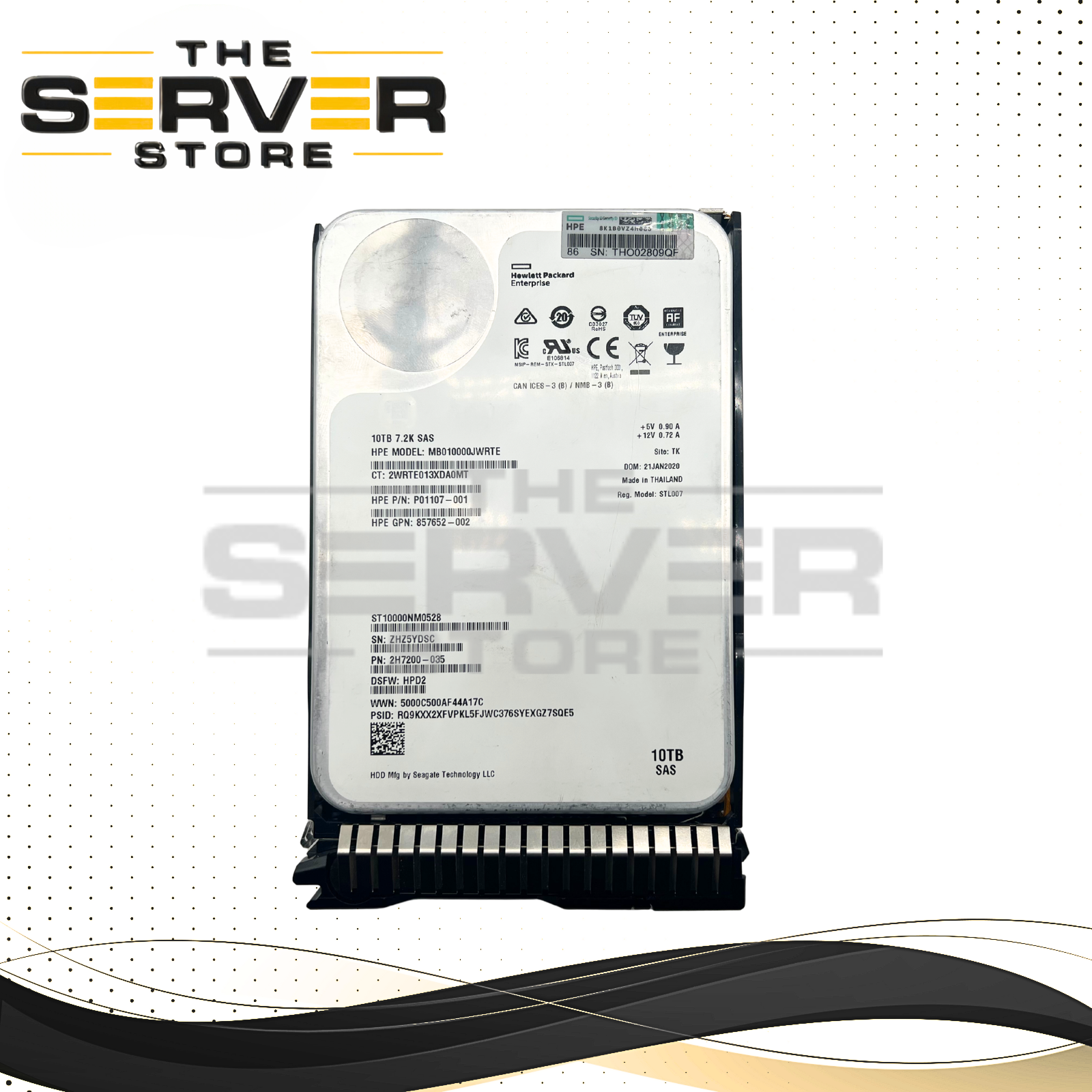HPE 10TB SAS 12G 7.2K RPM with LFF SCC Tray 3.5" HDD Seagate Exos X14 Series ST10000NM0528 P01107-001