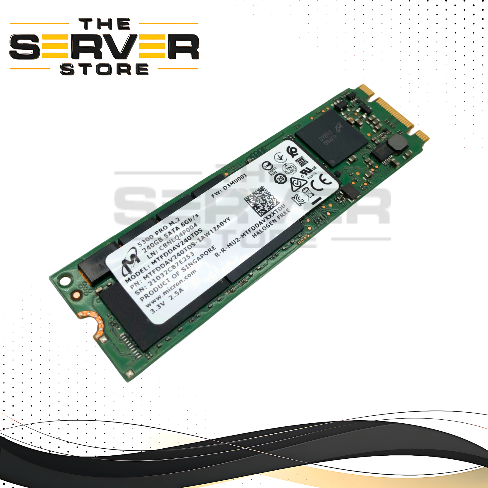 Micron 240GB SATA 6Gb/s 2280 M.2 Enterprise RI SSD 5300 Pro Series MTFDDAV240TDS