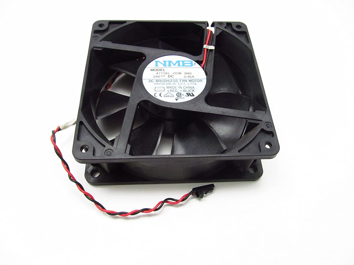 4715KL-05W-B49-E00, ventilador de CC axial con rodamiento de bolas, 24 V, 118 CFM, 46.5 dB, 119 x 119 x 38 mm
