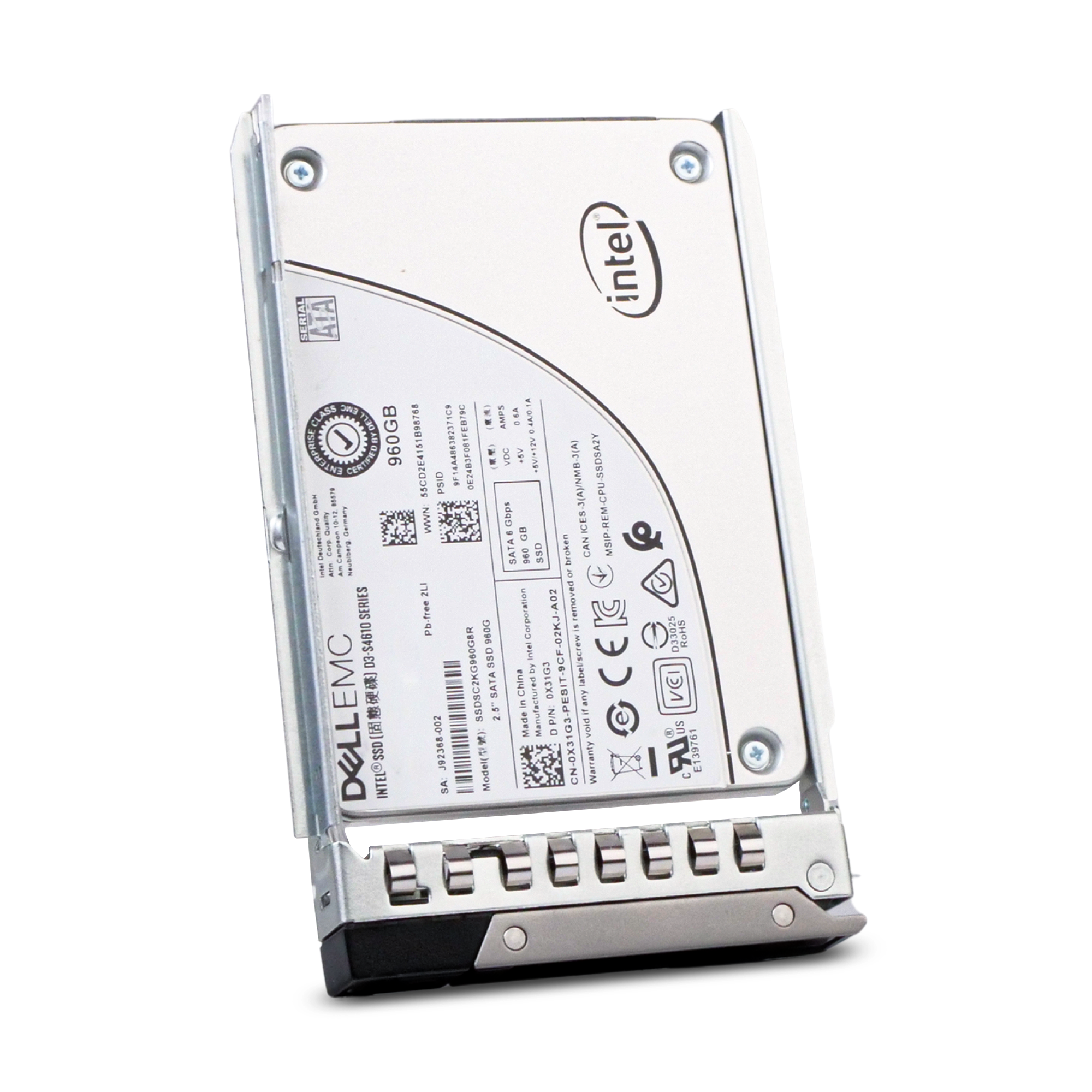 Dell G14 0JHMJ7 960GB 3 DWPD SATA 6Gb/s 3D TLC 2.5in Refurbished Mixed Use SSD