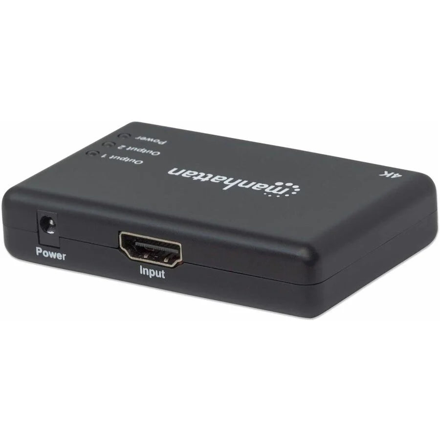 HDMI Splitter 2-Port , 4K@30Hz, Displays output from x1 HDMI source to x2 HD displays (same output to both displays), AC Powered (cable 0.9m), Black, Three Year Warranty