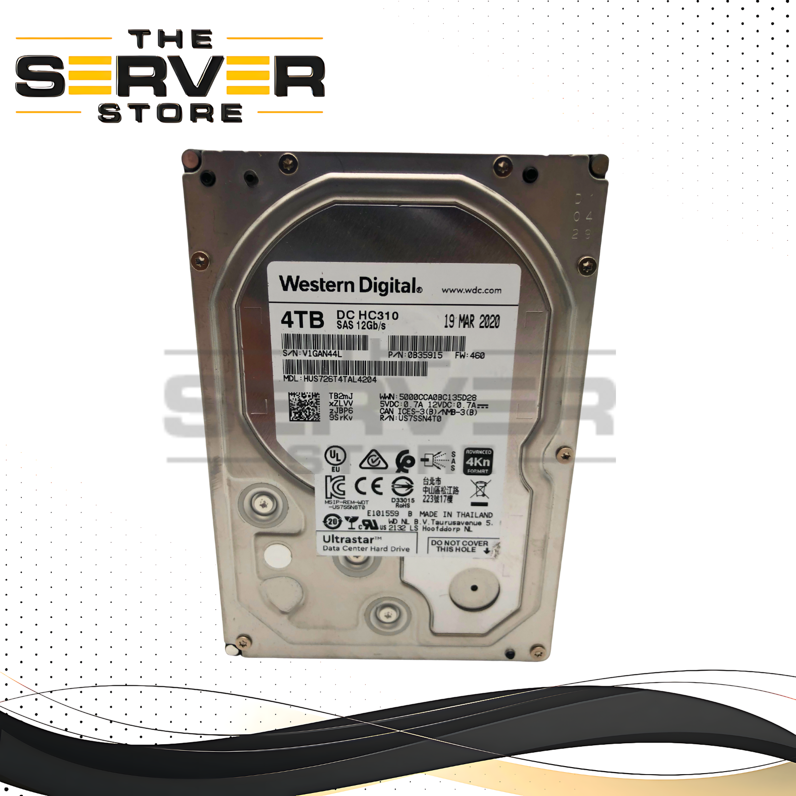 WD Ultrastar DC HC310 4TB 7.2K 12G SAS 3.5" 4Kn HDD 0B35915 HUS726T4TAL4204