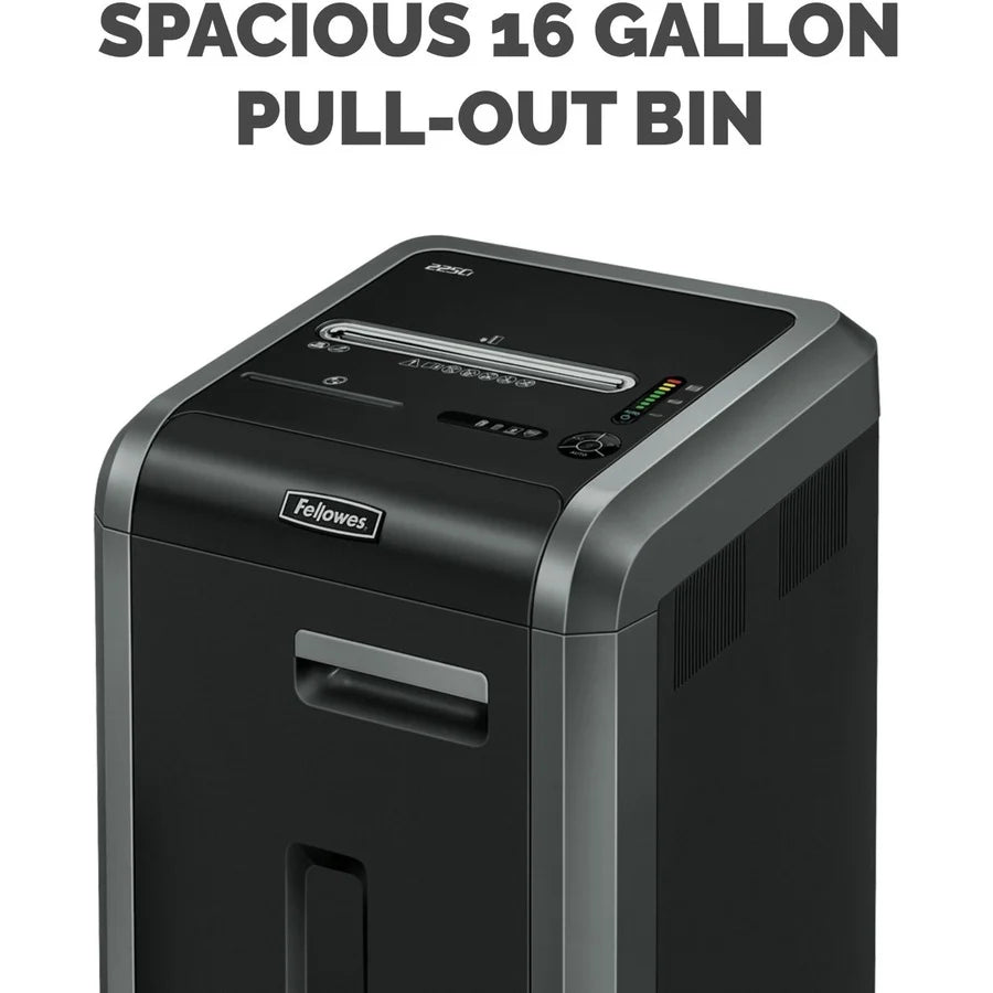 Fellowes&reg; 225Ci Paper Shredder | 100% Jam Proof, 22-Sheet, Cross-Cut Security, Commercial Grade | 3825001 Model, Black
