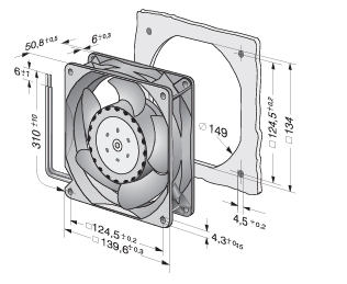 5314/2TDHHP ebm papst FAN AXIAL 140X50.8MM 24VDC WIRE