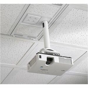Chief 1' x 2' Above Suspended Ceiling Storage Box with Column Drop - For Projectors - White