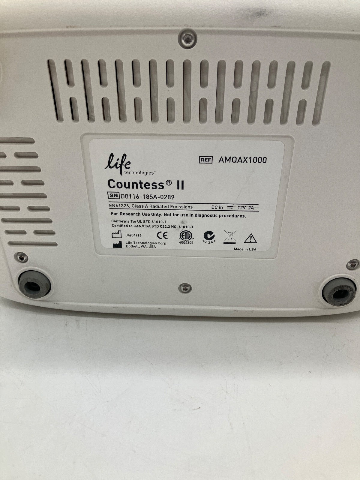 Life Technologies Countess II 2 Automated Cell Counter  W Power Supply!