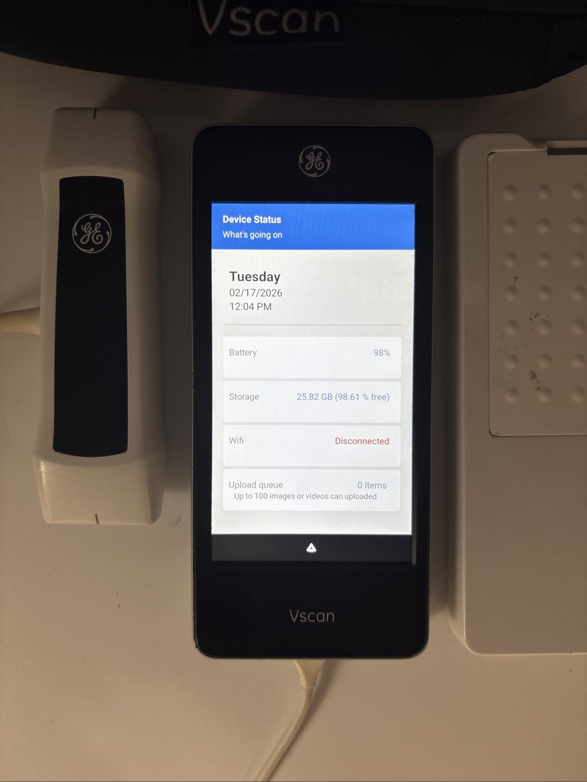 GE Vscan Extend Ultrasound w/ 2 Batteries + 1 Charger Dock NO POWER SUPPLY!