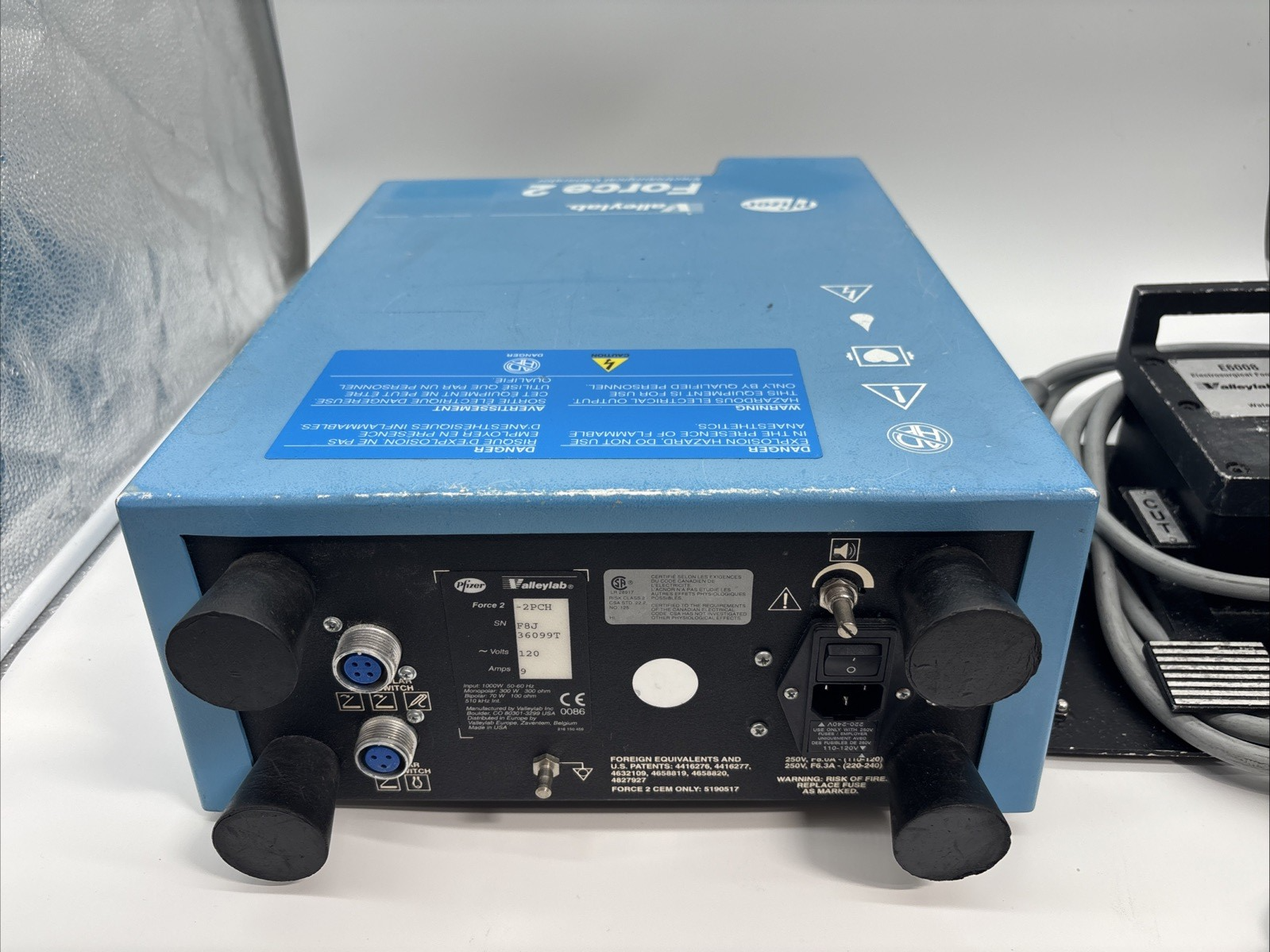 Pfizer Valleylab Force 2 (2PCH) ESU W Footpedal 30 Day Warranty!