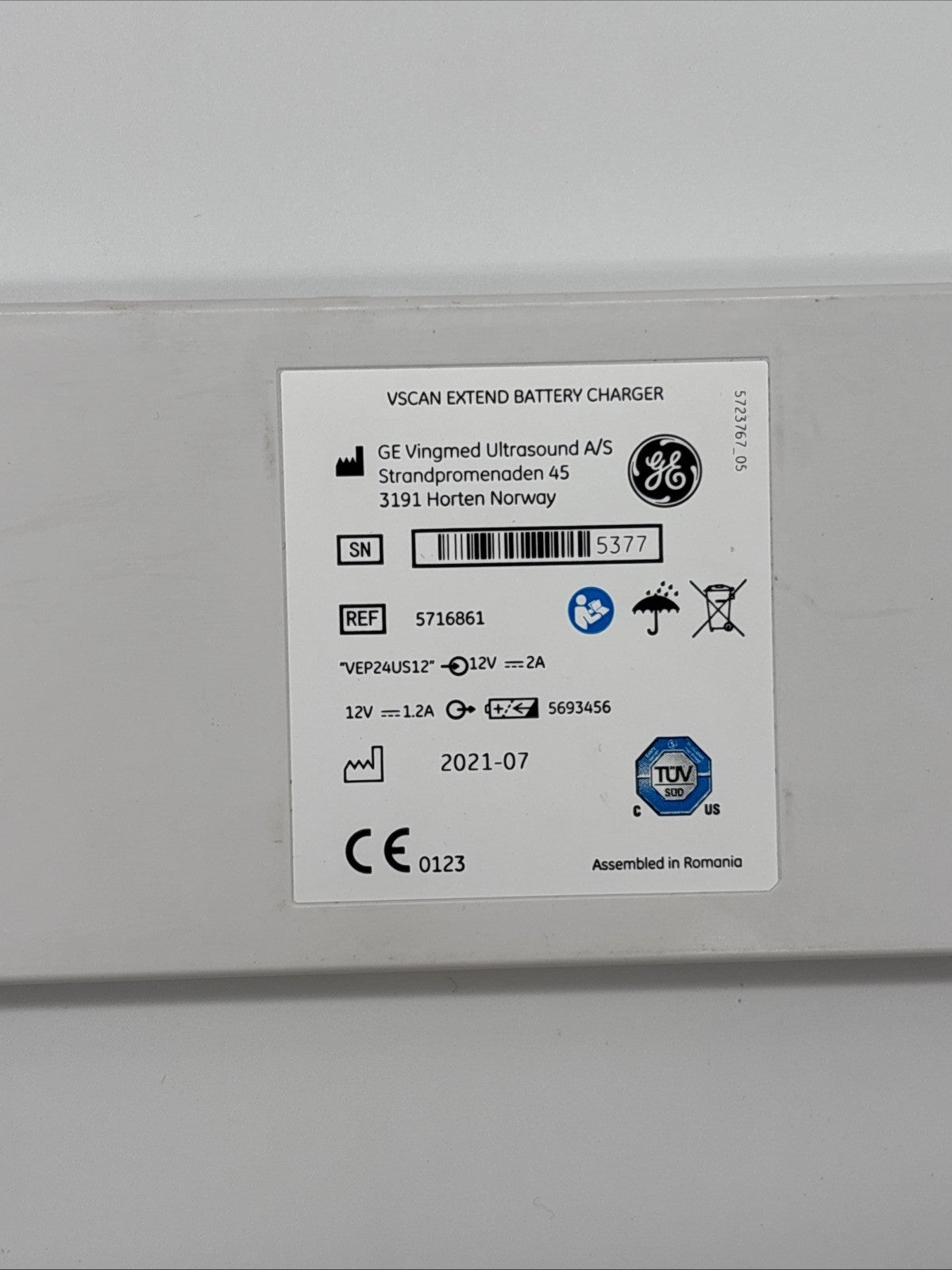 GE Vscan Extend Ultrasound w/ 2 Batteries + 1 Charger Dock NO POWER SUPPLY!