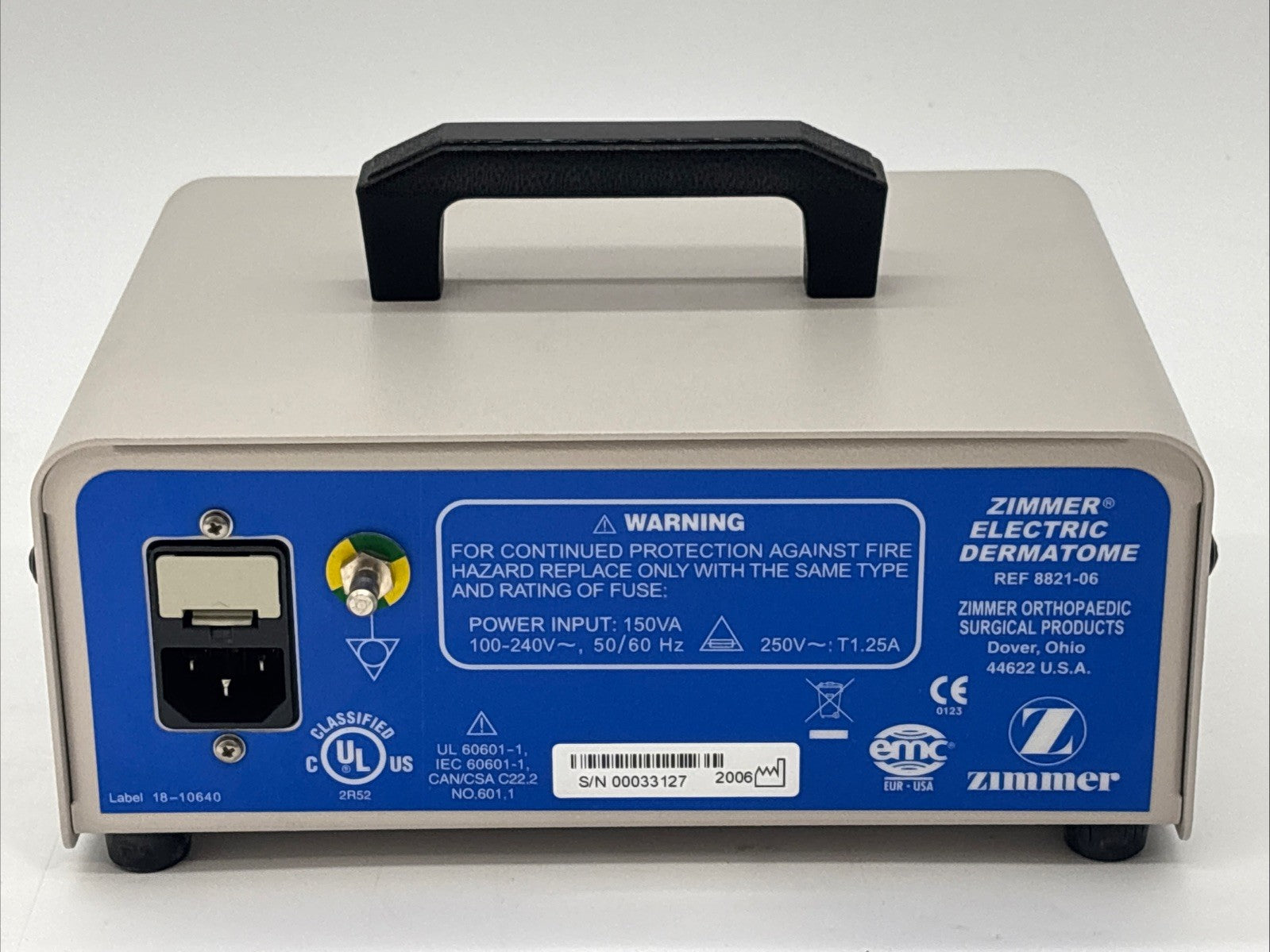 Zimmer Electric Dermatome (REF: 8821-06) — 30 Day Warranty!