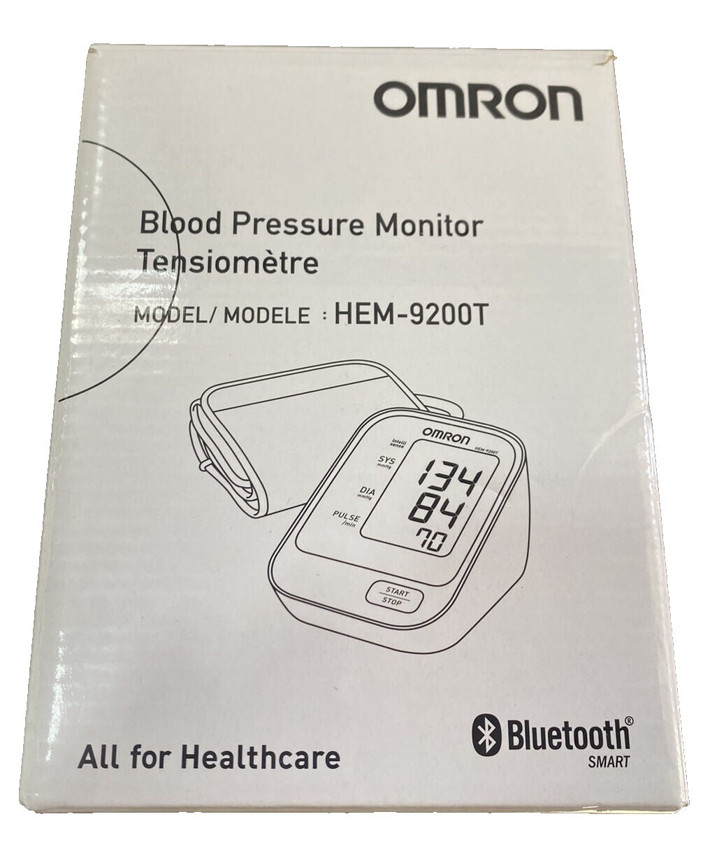NEW Omron Smart Bluetooth Blood Pressure Monitor HEM-9200T 30 Day Returns