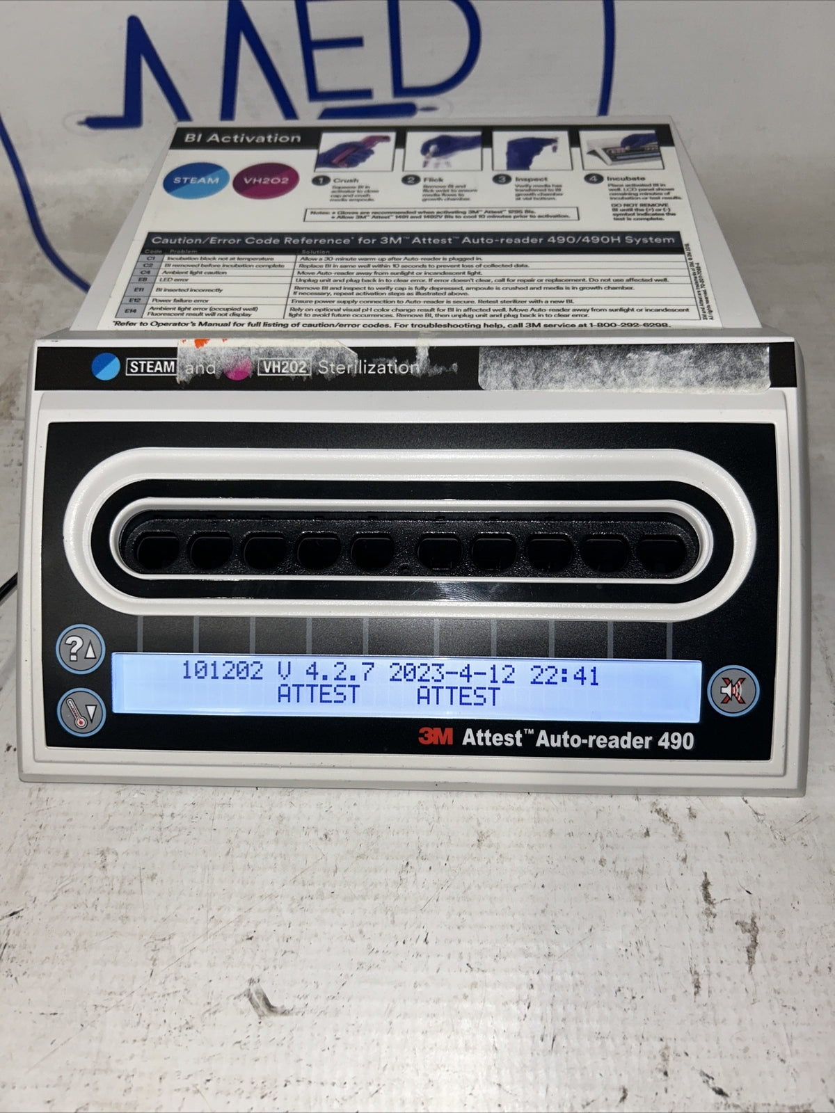 3M – Attest autoreader – 490 – with power supply – biological indicator incubator