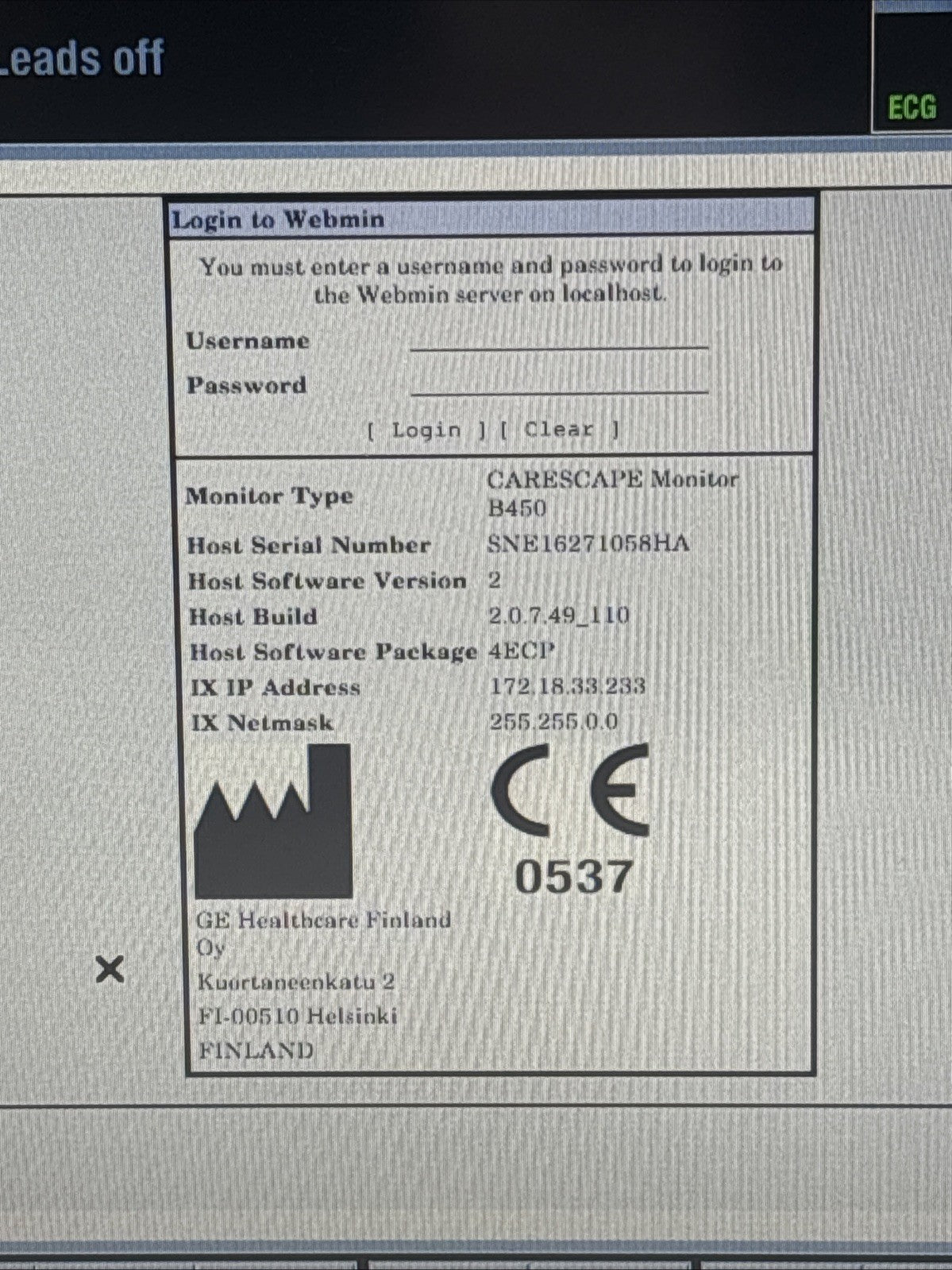 GE Carescape B450 Patient Monitor w/ PDM Module - 30 Day Warranty!