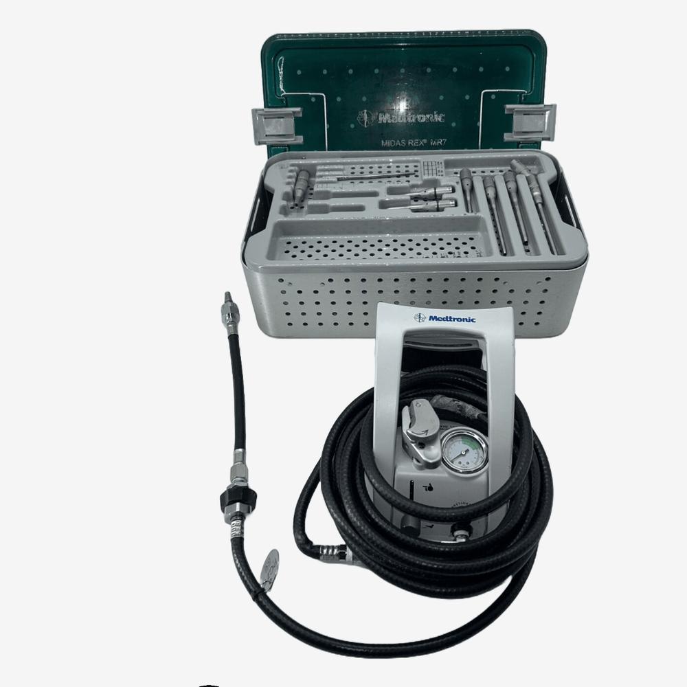 MEDTRONIC MIDAS REX MR7 PM700 PNEUMATIC DRILL WITH ATTACHMENTS 30 Day Warranty!