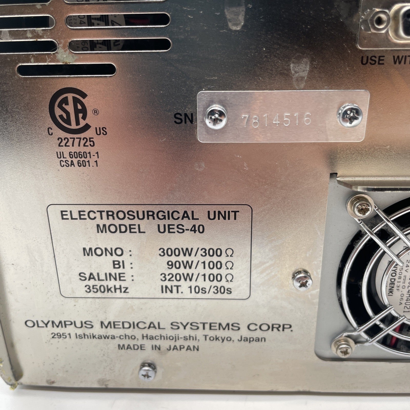 Olympus UES-40 Surgemaster ESU Electrosurgical Unit 30 Day Warranty