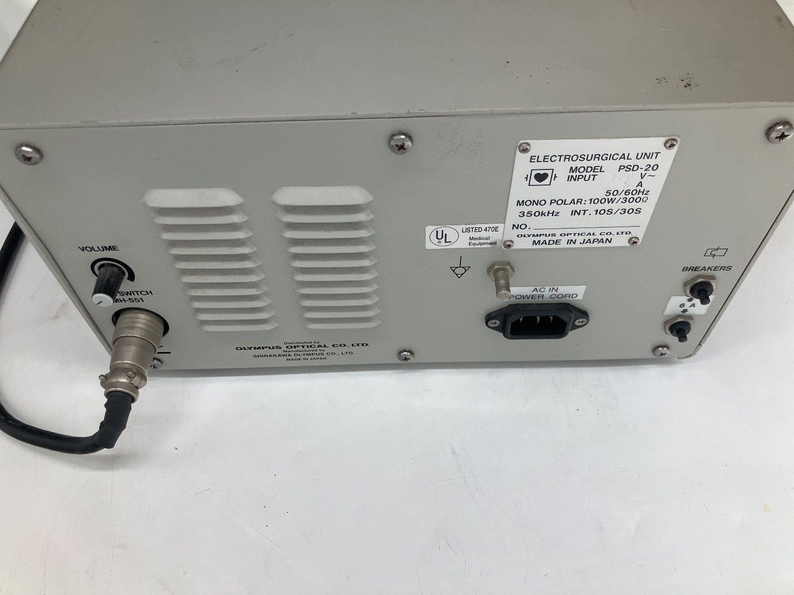 Olympus PSD–20 ESU Electrosurgical Unit with Foot Pedal 30 Day Warranty!