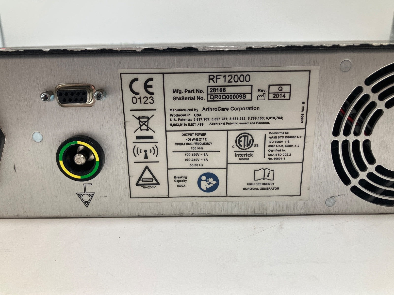 ArthroCare RF12000 SportsMedicine Quantum 2 Electrosurgical Unit 30 Day Warranty