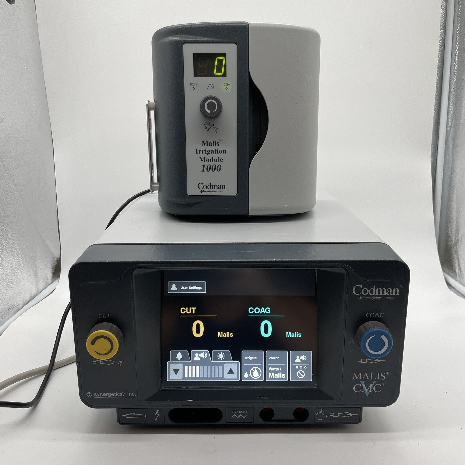 Codman – Malis CMC V electrosurgical generator – 80-1788R – with irrigation console and footswitch