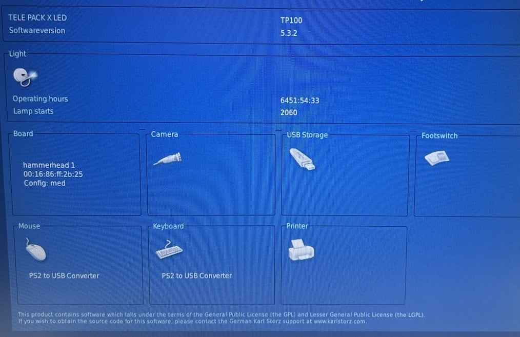 Karl Storz TP100 Telepack X LED W Keyboard TESTED 30 Day Warranty
