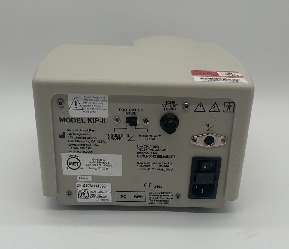 HK Surgical Klein KIP-II Infiltration Pump II With HK Foot Pedal 30 Day Warranty