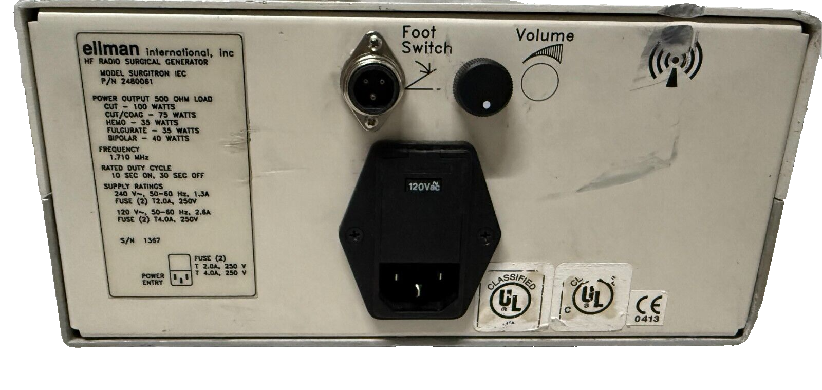 Ellman Surgitron IEC with Power Cable - 30 Day Warranty