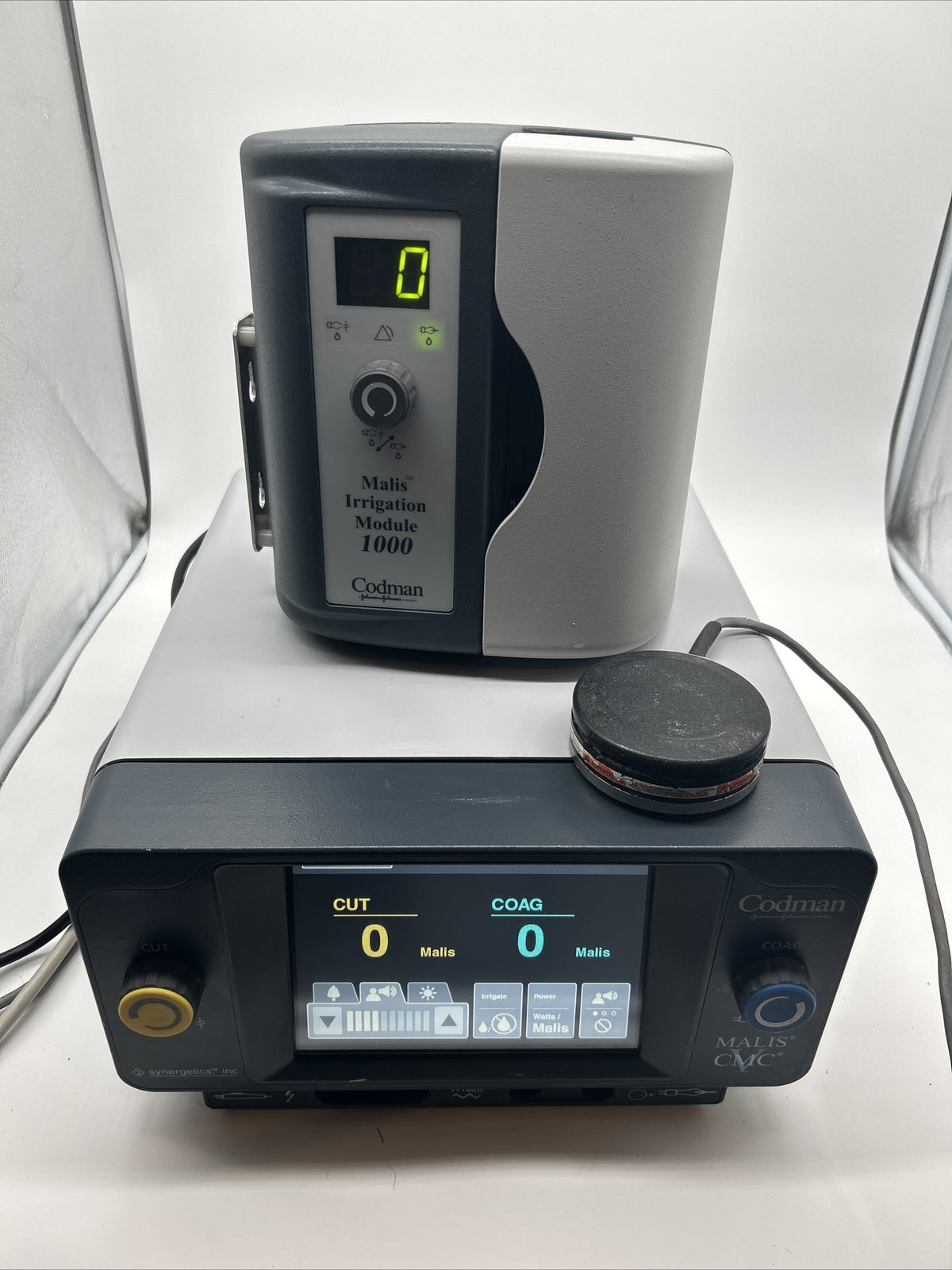 Codman – Malis CMC V electrosurgical generator – 80-1788R – with irrigation console and footswitch