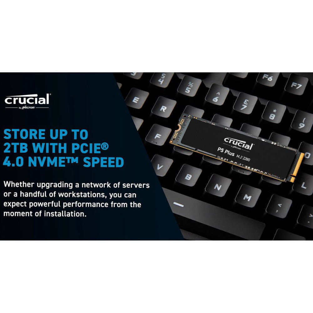 Crucial P5 Plus 2TB PCIe Gen 4.0 x4 NVMe M.2 2280 Recertified Solid State Drive - CT2000P5PSSD8