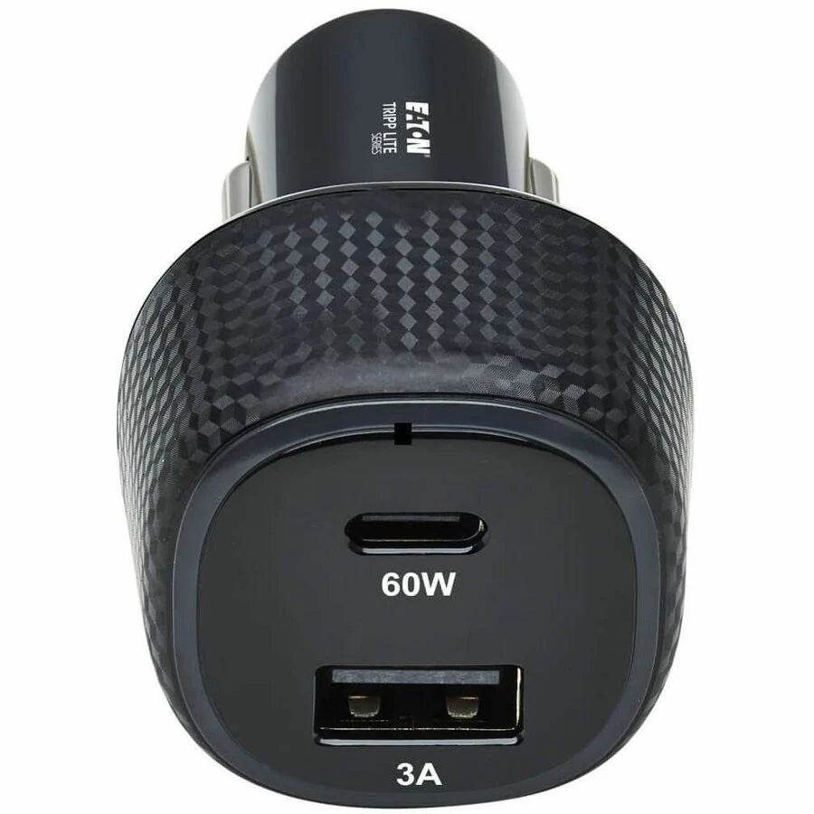 Eaton Tripp Lite Series Dual-Port USB Car Charger, 63W Max - USB-C PD 3.0 Up to 60W, USB-A QC 3.0 Up to 18W