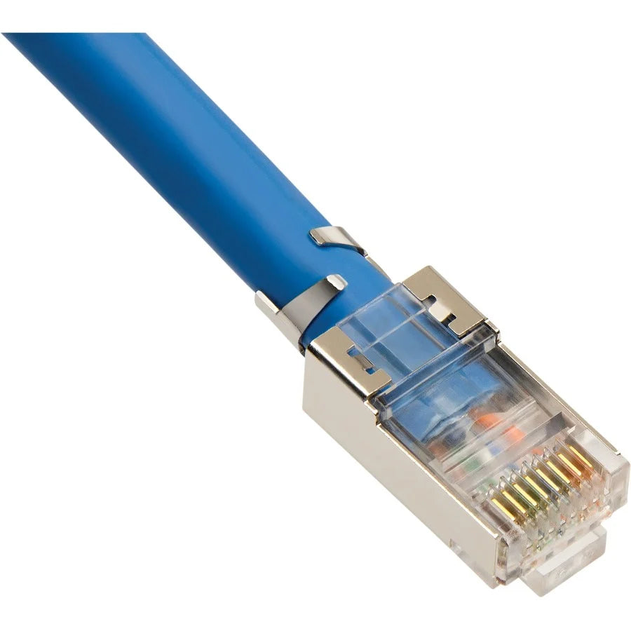 Platinum Tools RJ45 CAT6A 10 Gig Shielded Connector, w/Liner, Solid 3-Prong. 50/Bag