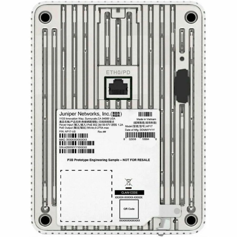 Mist AP17 Tri Band Wi-Fi 7 IEEE 802.11 a/b/g/n/ac/ax/be 9.38 Gbit/s Wireless Access Point - Indoor - Yes