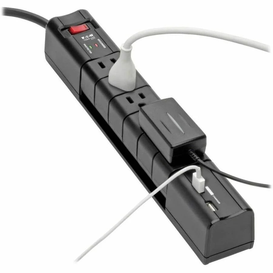 Eaton Tripp Lite Series Protect It! Surge Protector with 6 Rotatable Outlets, 8 ft. (2.43 m) Cord, 1080 Joules, 2xUSB Charging ports (3.4A)