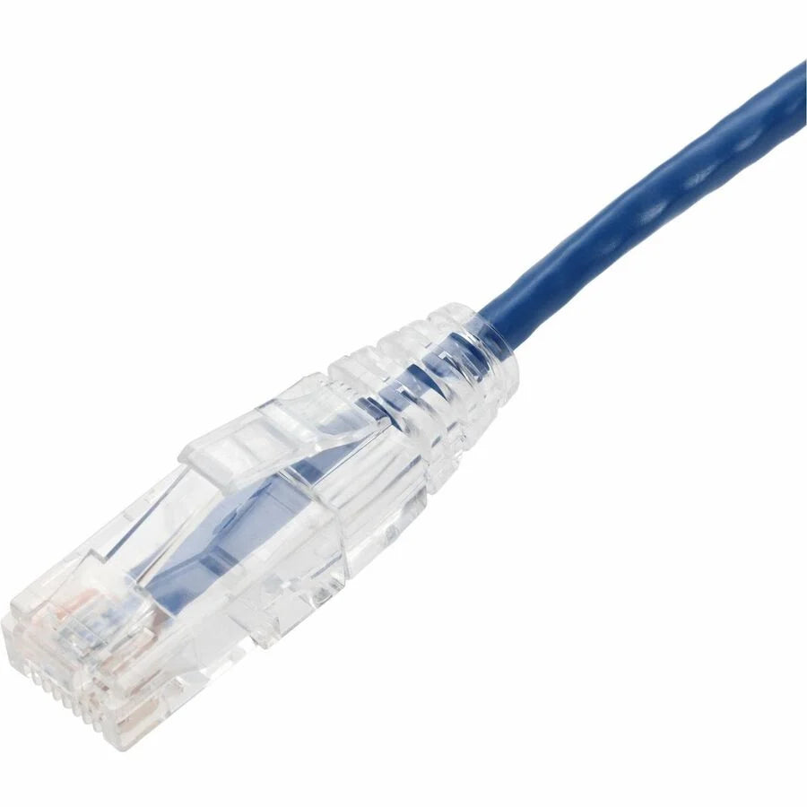AddOn 4ft Blue CAT 6A Slim PVC Ethernet Cable Snagless Clear-Claw RJ-45 M/M