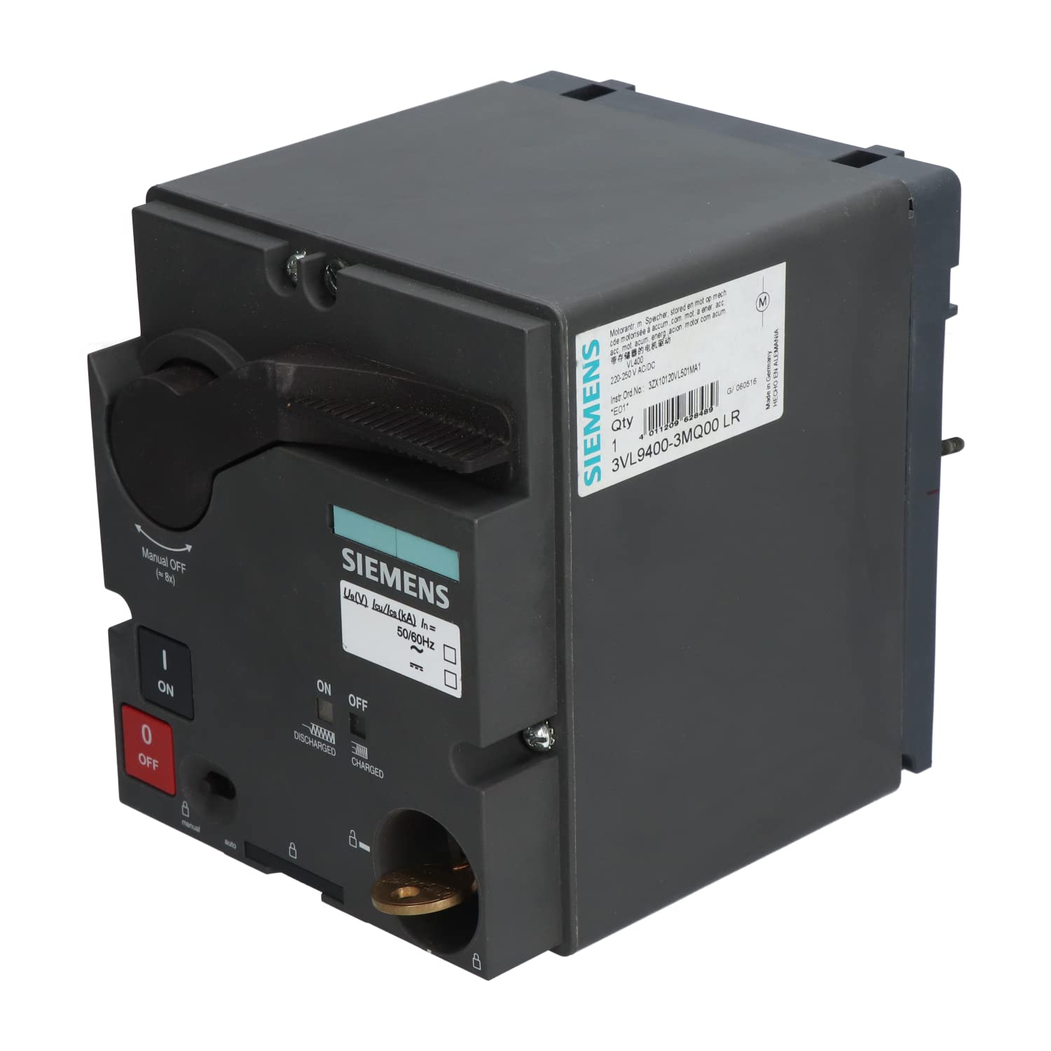 Siemens 3VL9400-3MQ00 Operating Mechanism for VL400 Circuit Breaker 220–250VAC/DC