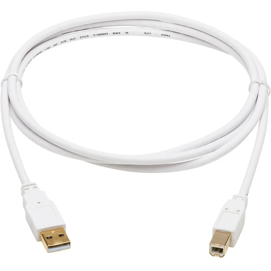 Eaton Tripp Lite Series Safe-IT USB 2.0 A to B Antibacterial Cable (M/M), White, 6 ft. (1.83 m)