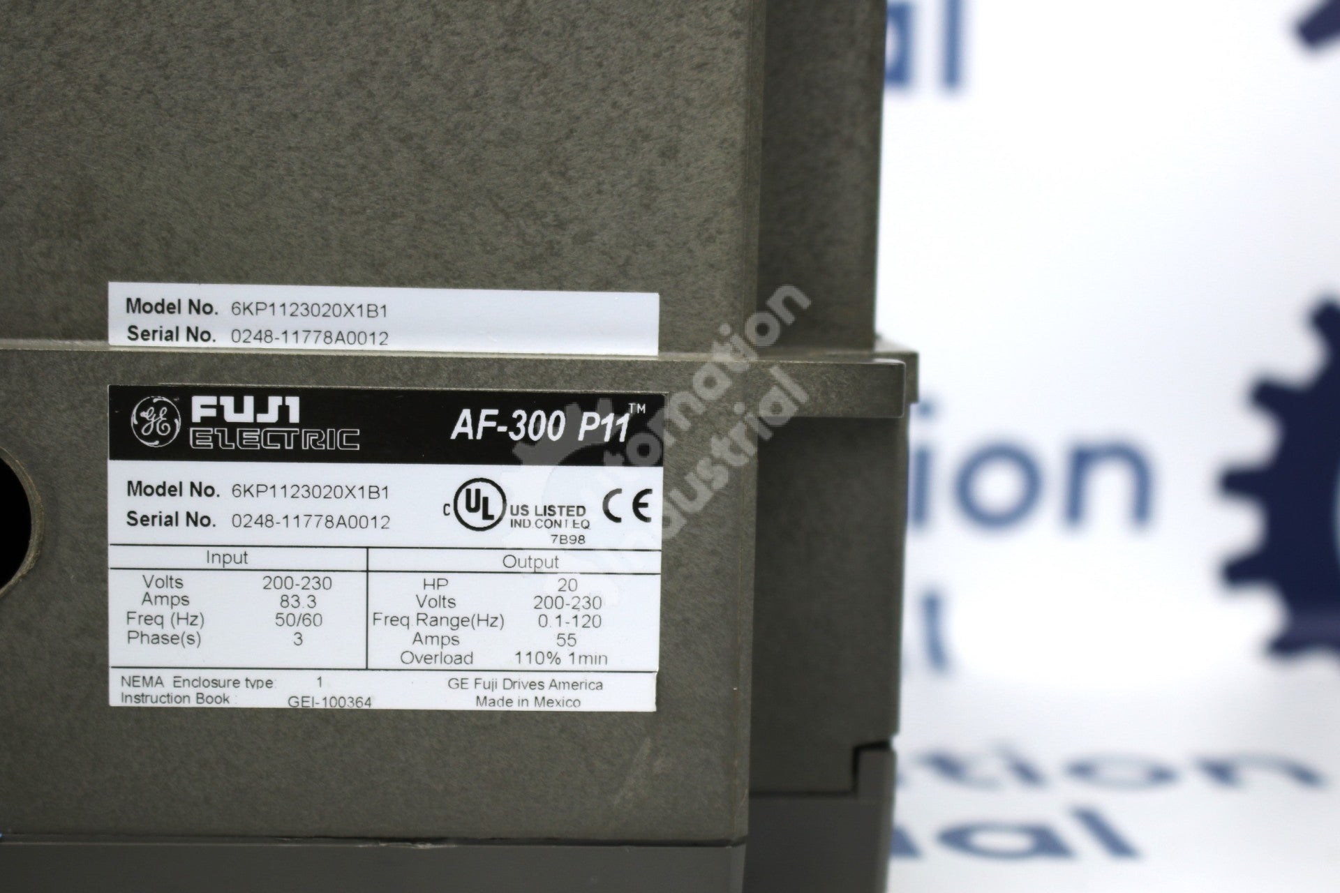 General Electric GE Fuji 6KP1123020X1B1 20 HP Drive
